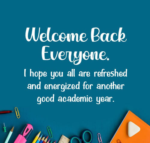 welcome back message for students