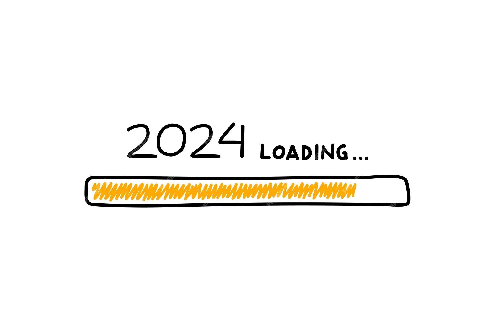 loading process ahead 2024 new year doodle style 1