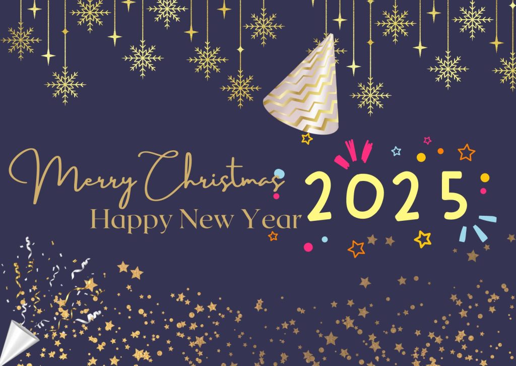 Christmas tree happy new year 2025 background