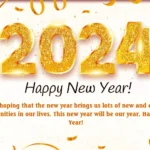 Golden happy new year 2024 wishes greeting images