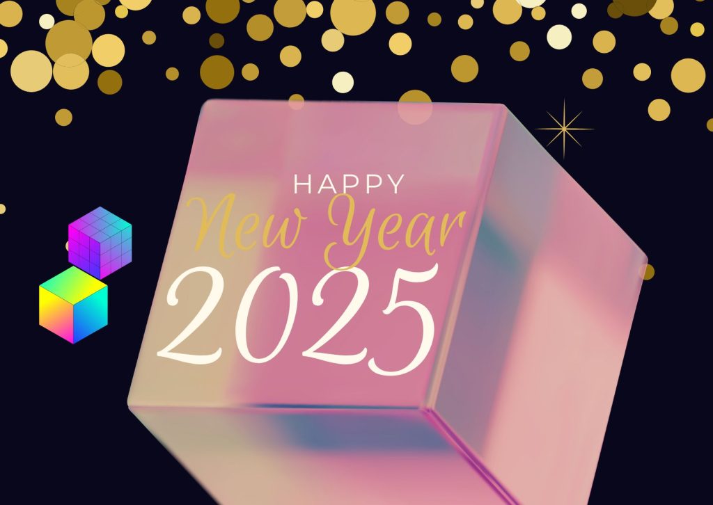 Lighting Cubes 2025 Happy New Year Wallpapers