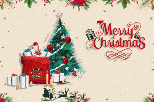 Merry Christmas greeting Card in Gif moving animated image free