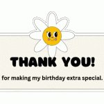 Pink Quirky Birthday Thank You Card