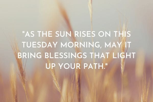 As the sun rises on this Tuesday morning may it bring blessings that light up your path