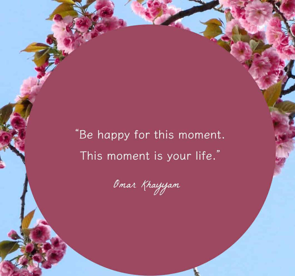 Be happy for this moment. This moment is your life