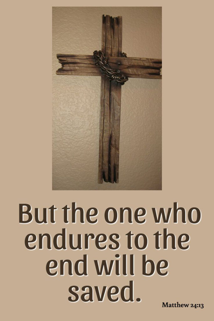 But the one who endures to the end will be saved