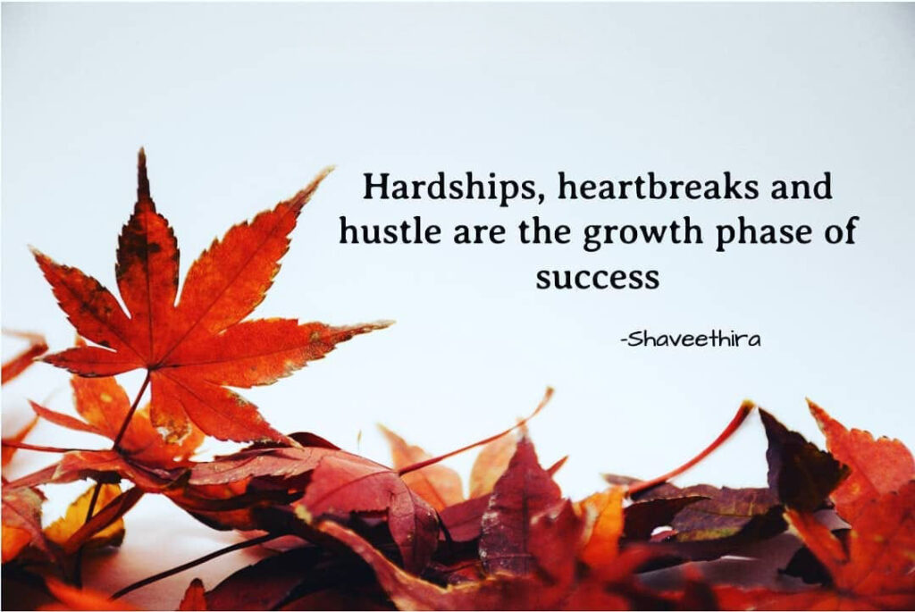 Hardships heartbreaks and hustle are the growth phase of success