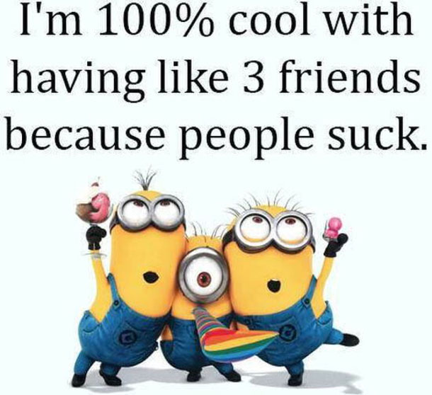 Im 100 cool with having like 3 friends because people suck