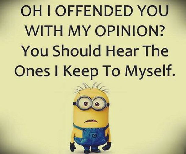 OH I OPFENDED YOU WITH MY OPINION