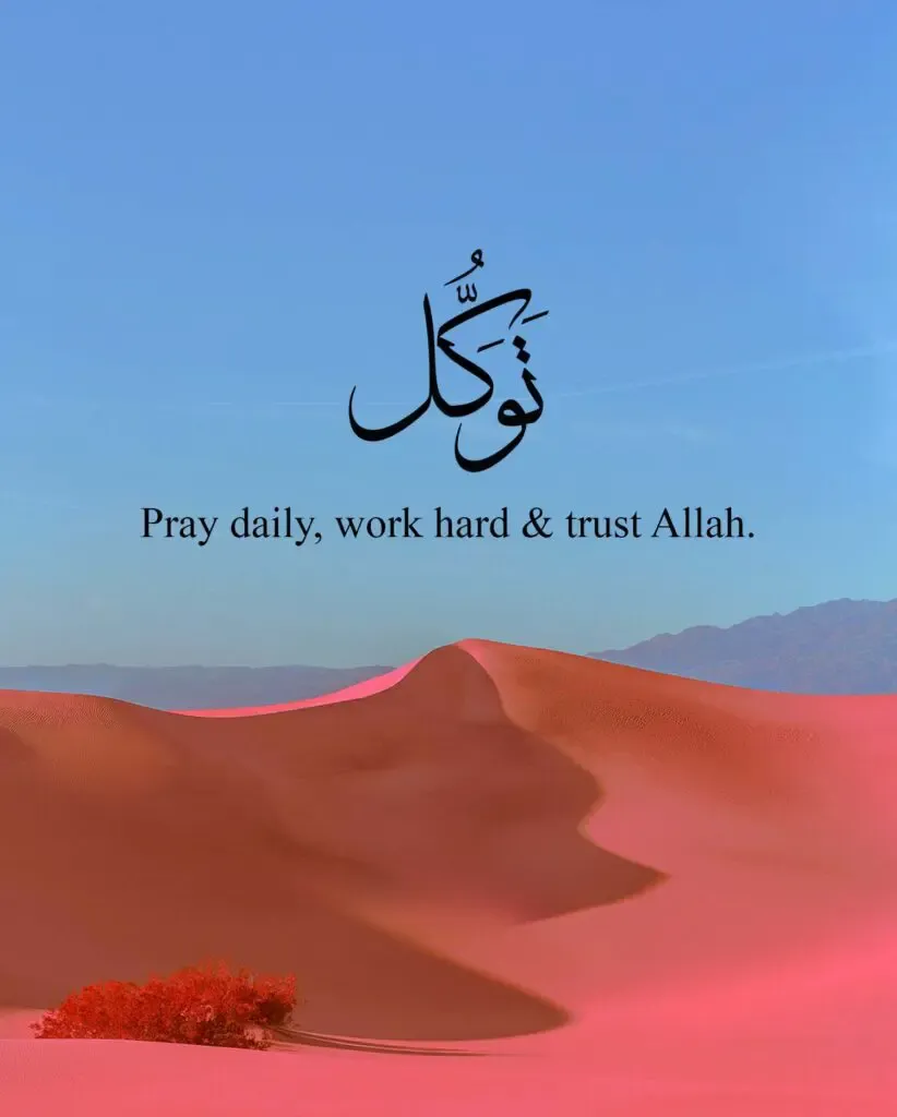 Pray daily work hard trust Allah