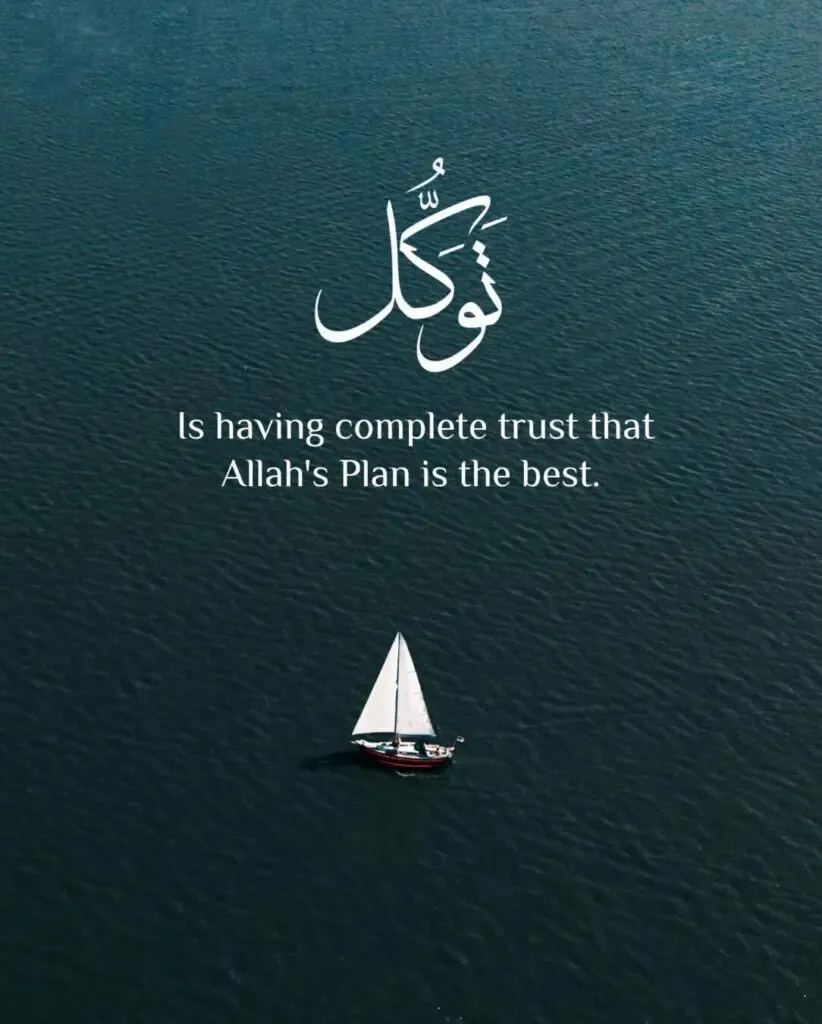 TAWAKUL is having complete trust that Allahs Plan is the best