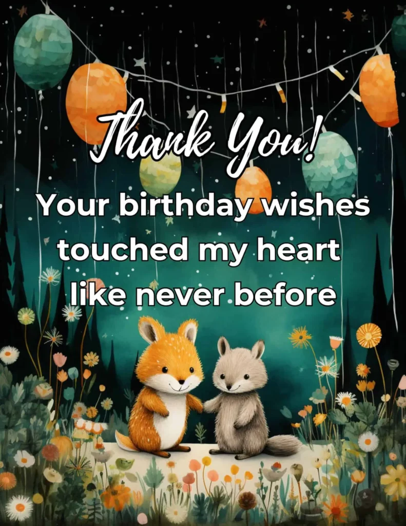 Thank you Your birthday wishes touched my heart like never before