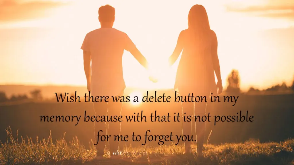 Wish there was a delete button in my memory because with that it is not possible for me to forget you