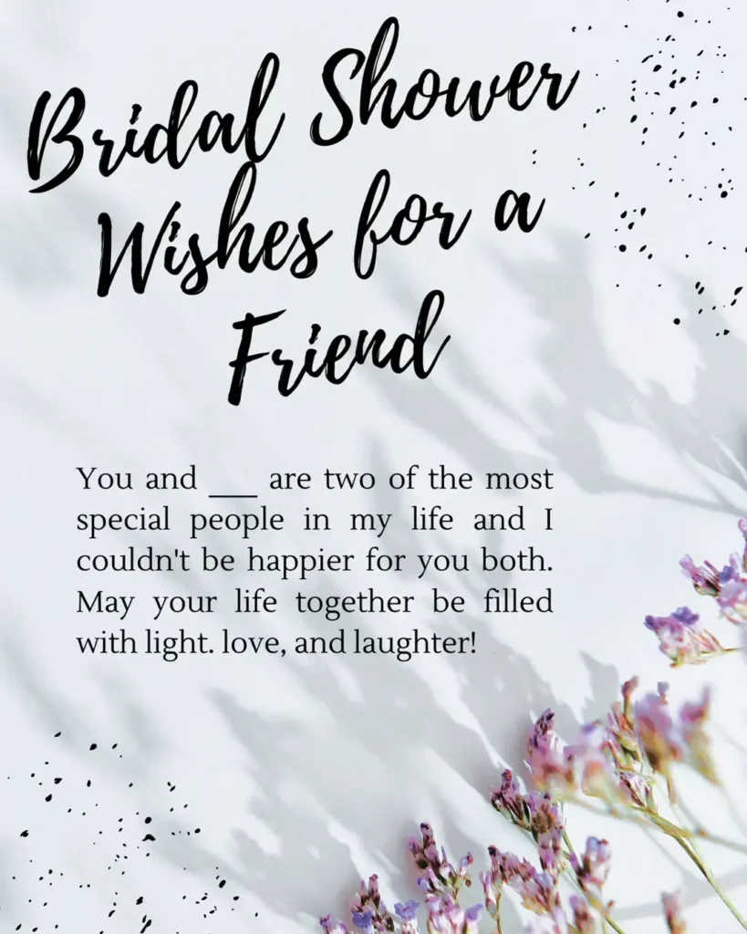 bridal shower wishes for a friend