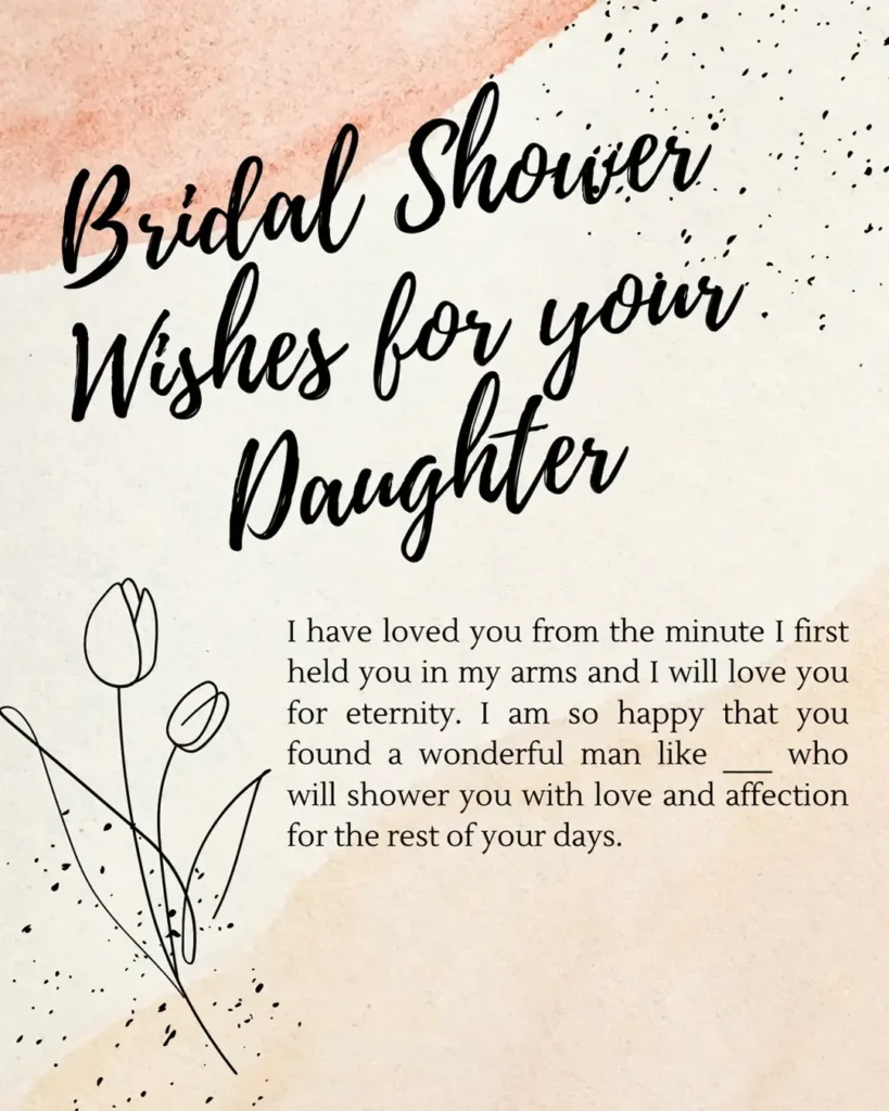 bridal shower wishes for daughter