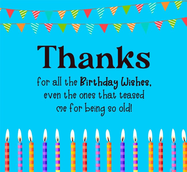 funny thank you for birthday wishes