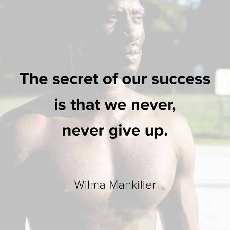 never give up quotes on success