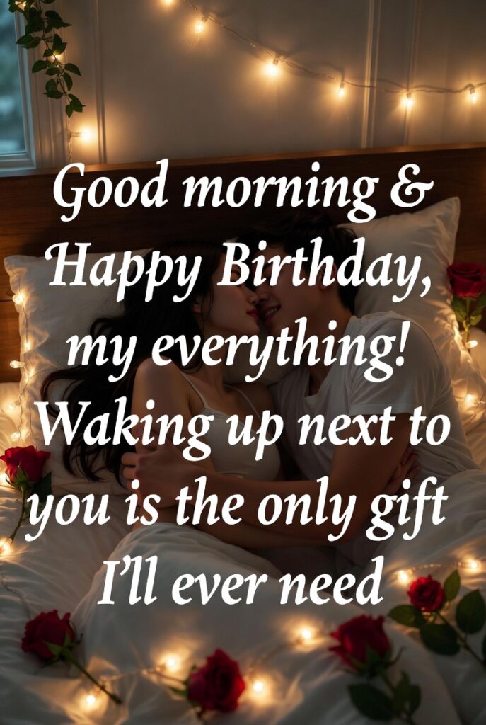 Good morning & Happy Birthday, my everything! Waking up next to you is the only gift I’ll ever need