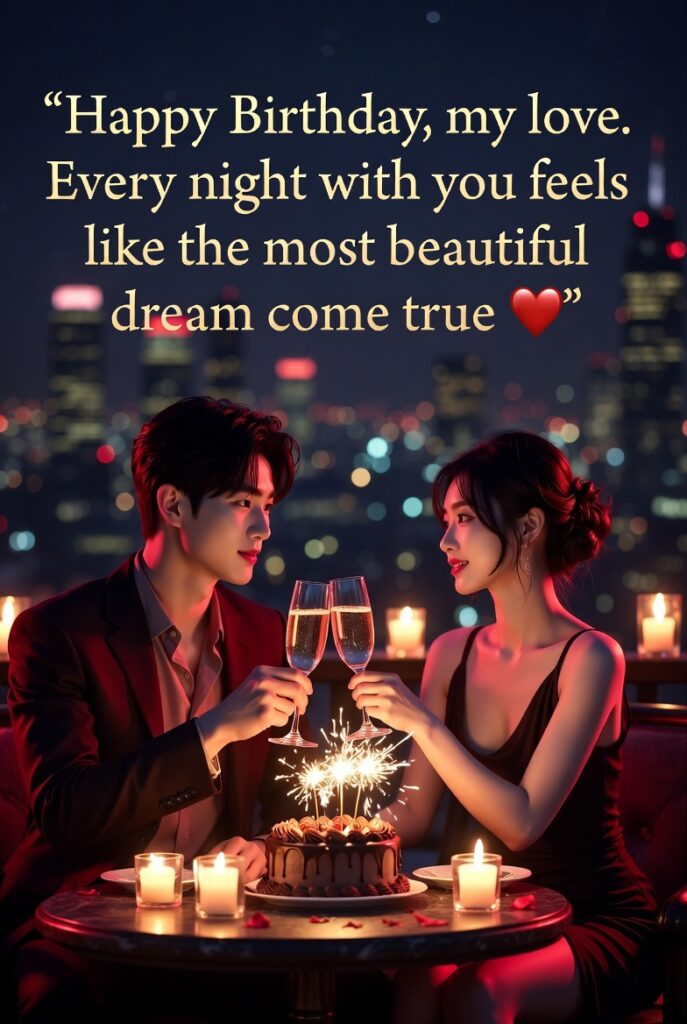 Happy Birthday, my love. Every night with you feels like the most beautiful dream come true ✨Ideal for evening posts or classy vibe
