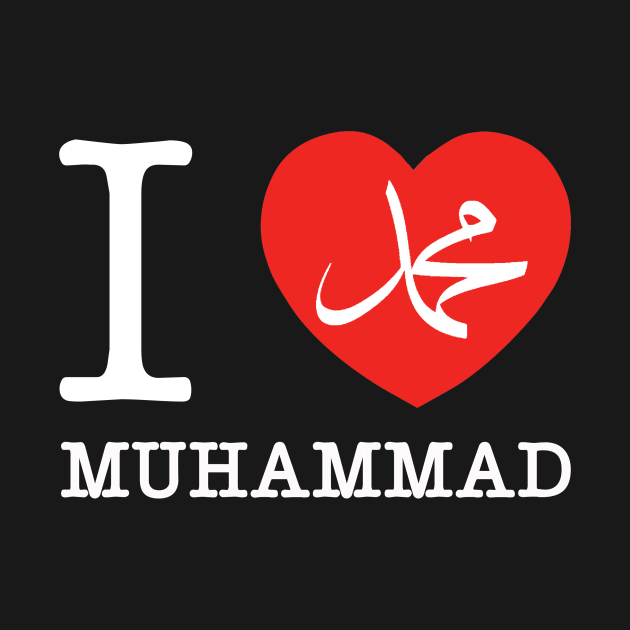 I love Mohammad Image with red black color