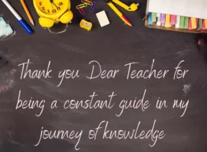 Thank you Dear teacher for being a constant guide in my journey of knowledge