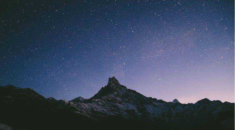 high resolution 4k desktop wallpaper Mountain Stars at Night by Ashan Rai