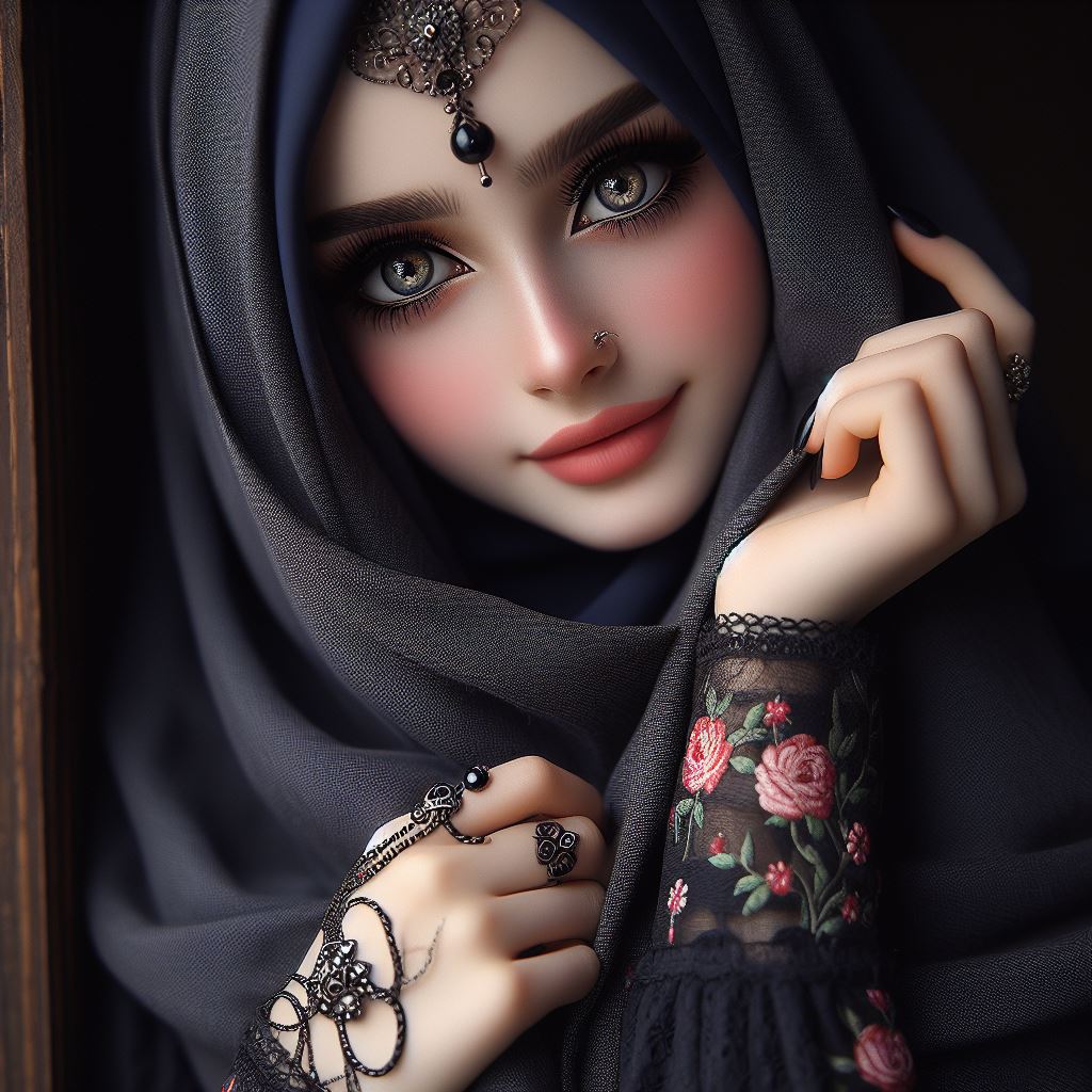 stylish ai generated muslim girl dp for fb profile 1