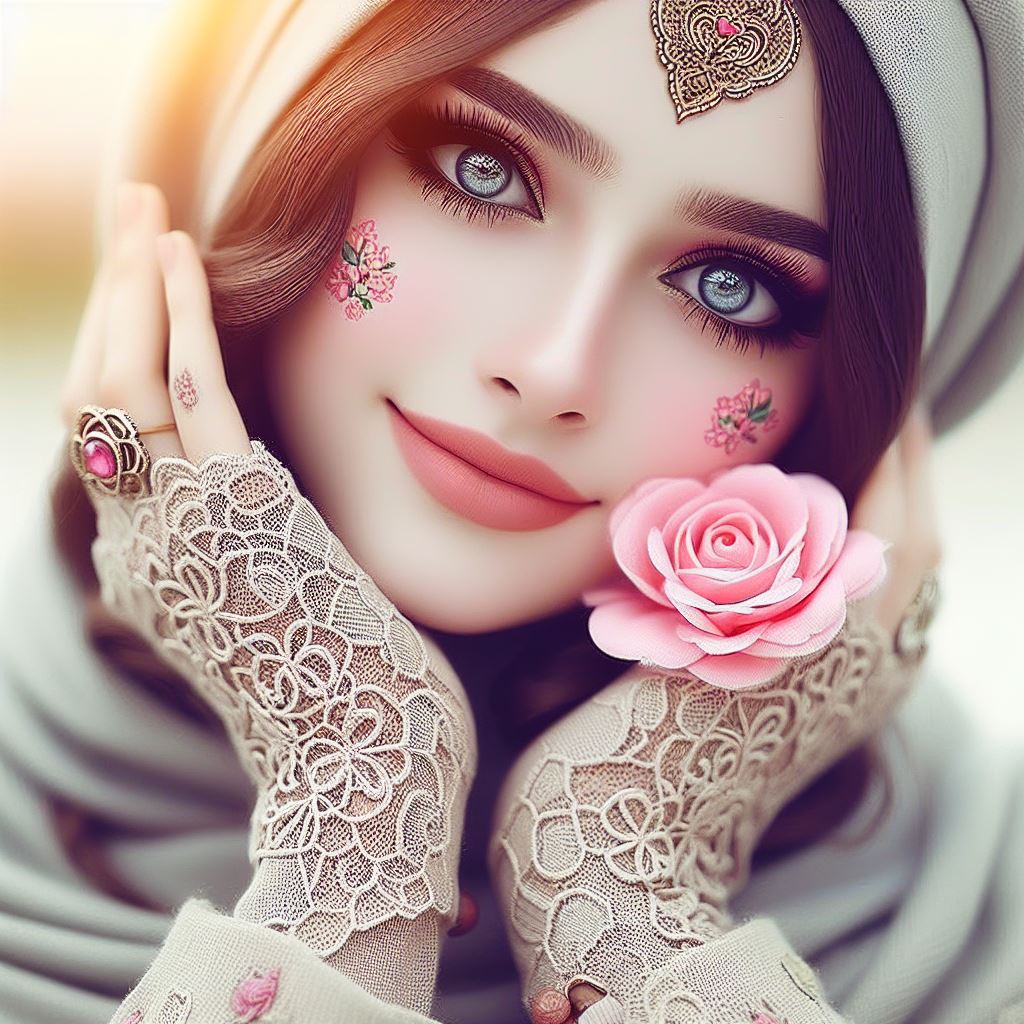 stylish ai generated muslim girl dp for fb profile 2