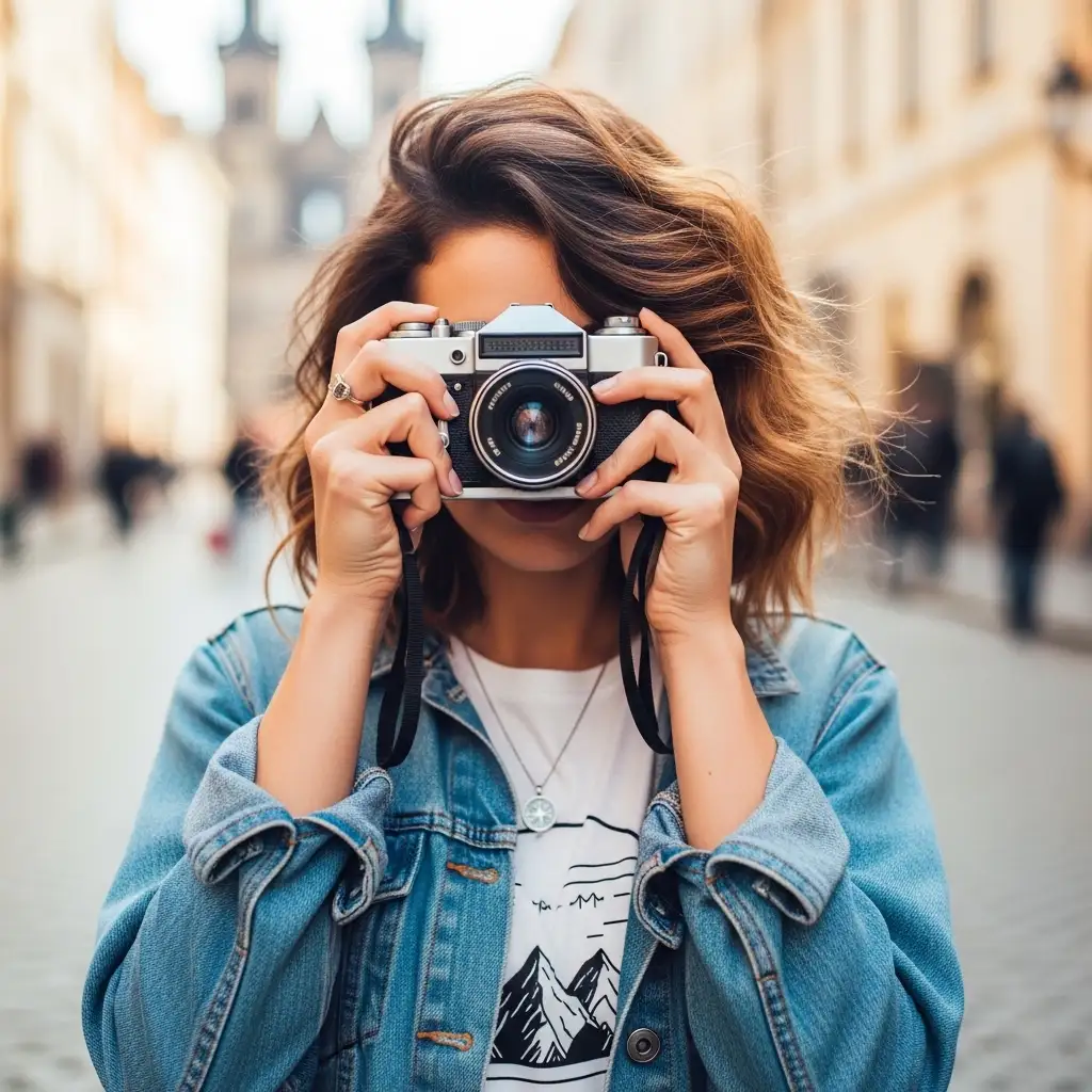 Girl with Camera DP | Hidden Face for Photography & Travel Lovers