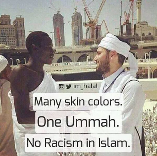 Many Skin colors. One Ummah. No Racism in Islam.