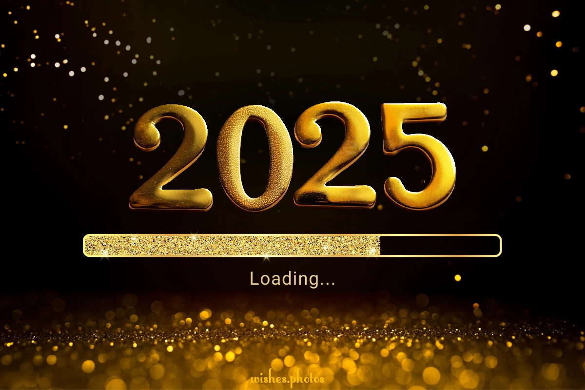 2025 is loading gold text and background image