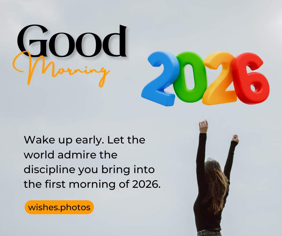 Blue Simple Good Morning of 2026 Quote Facebook Post