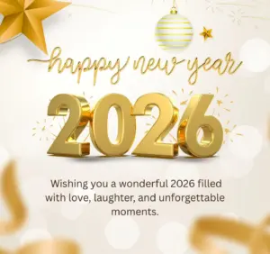Gold Festive Happy New Year 2026 wishes message Instagram Post