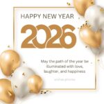 Gold White Elegant Happy New Year 2026 wishes messages