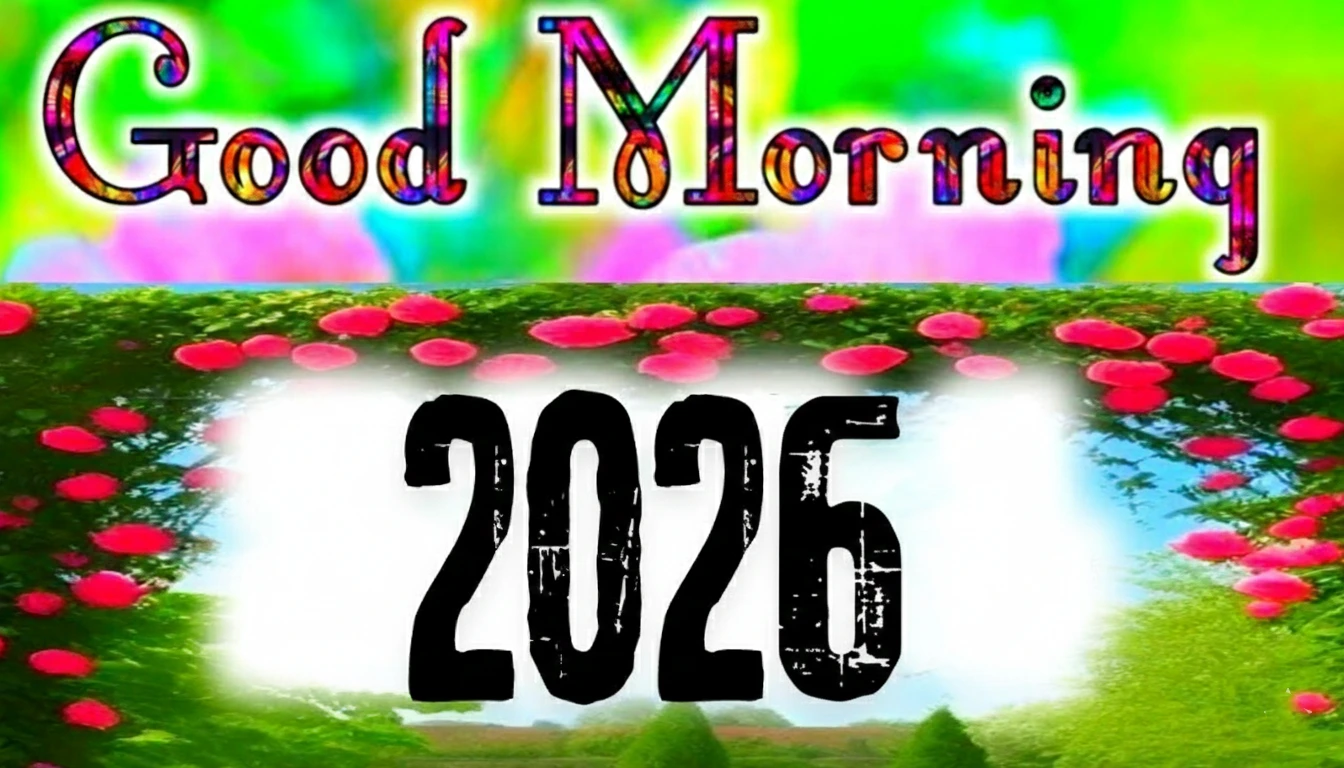 Good morning 2026 image with green natural image