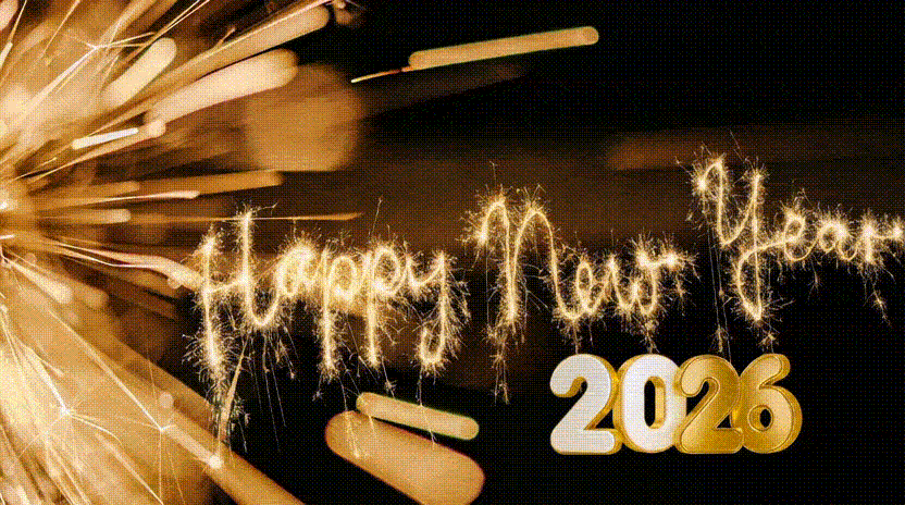 Happy New Year 2026 Sparkler Celebration Golden Firework Greeting Happy New Year 2026 Sparkler Celebration Golden Firework Greeting