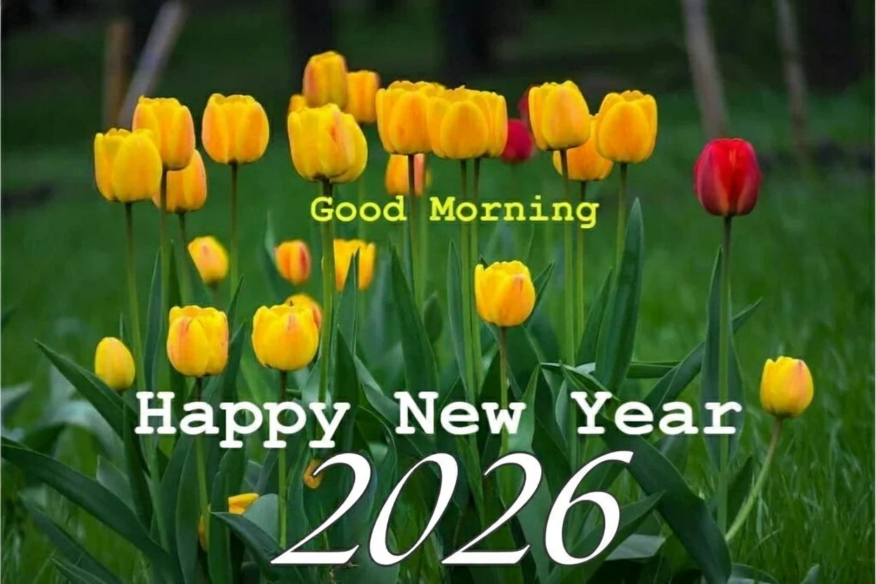 Natural green Good Morning Happy New Year 2026 image