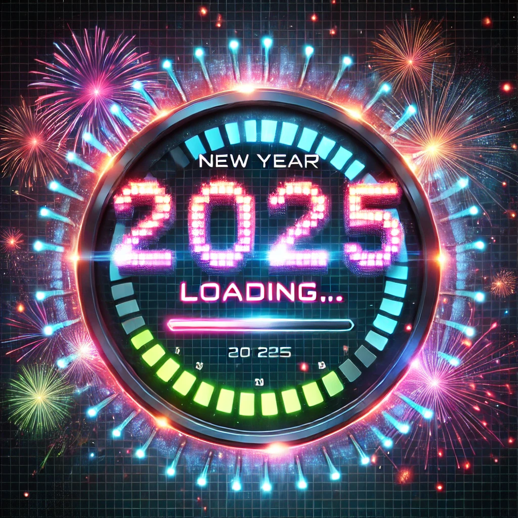 New Year 2025 loading image with firework ai