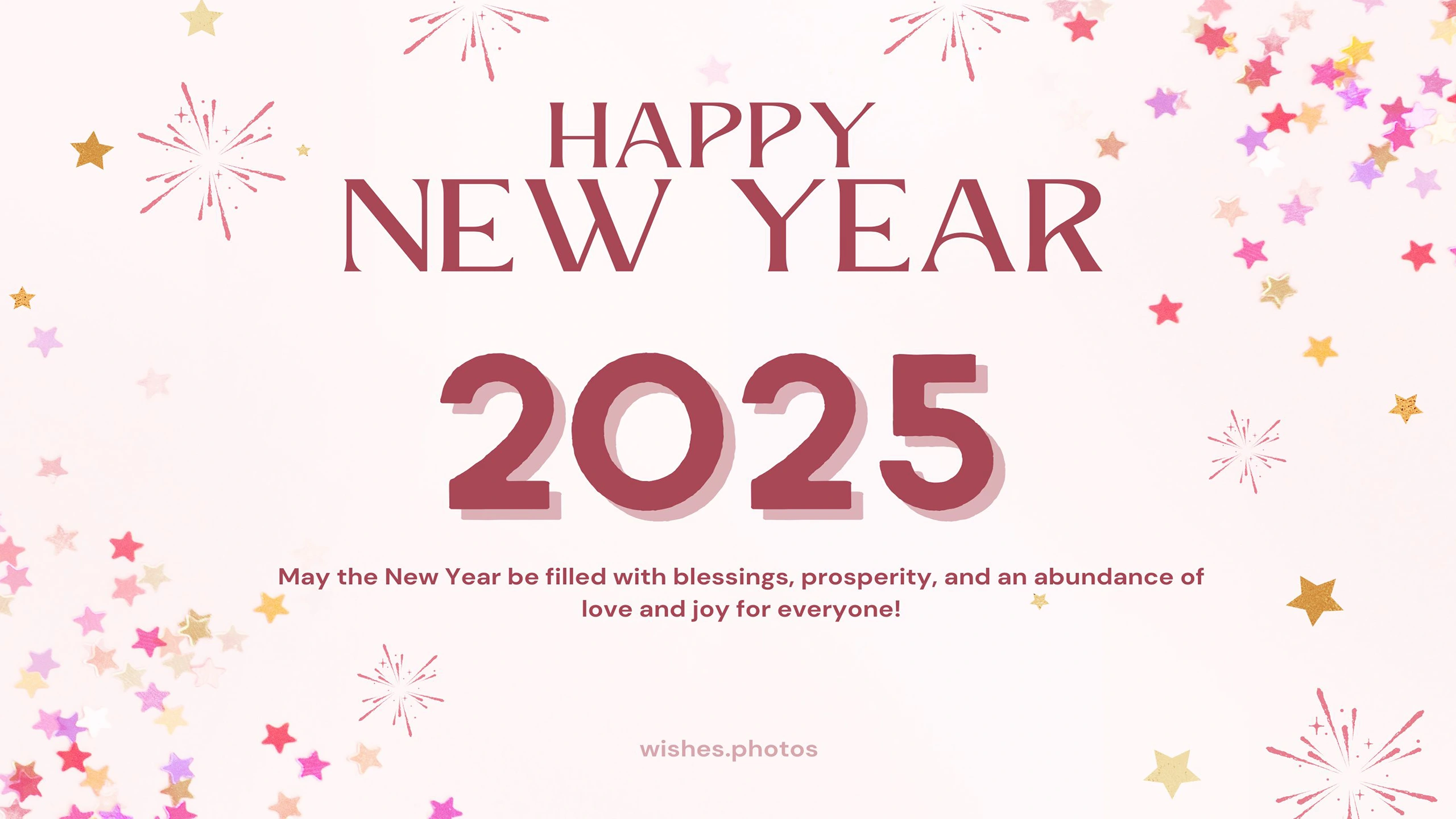 Pink Illustrative Happy New Year 2025 bg image