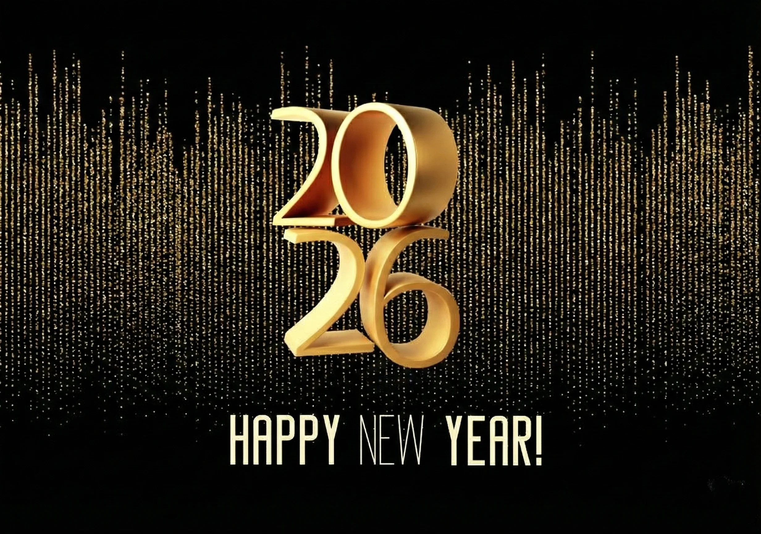 new year 2026 celebrations gold greetings poster isolated over black background holiday greeting image new year 2026 celebrations gold greetings poster isolated over black background holiday greeting image
