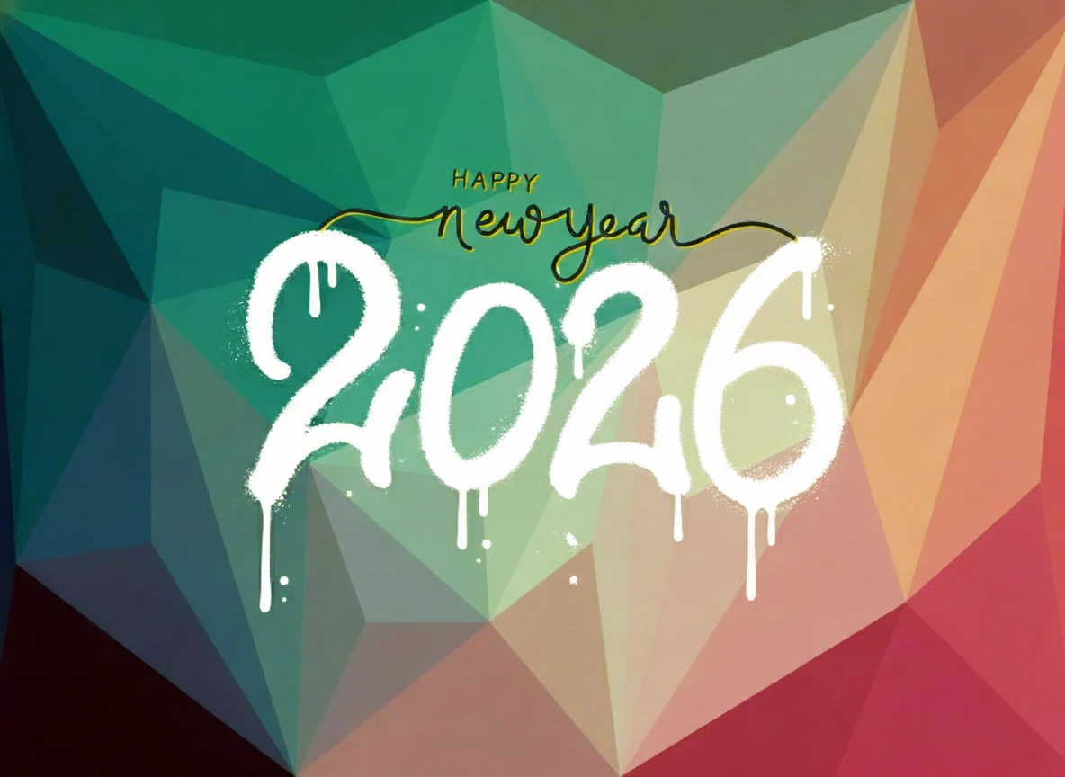 2026 geometric mosaic color gradient word art new year festival background 2026 geometric mosaic color gradient word art new year festival background