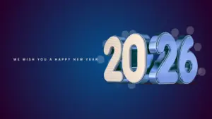 Blue Minimalist New Year's Greetings 2026 for PC