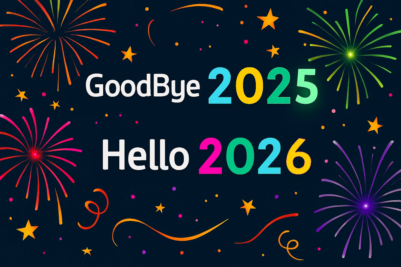 Bye Bye 2025 Welcome 2026 (Happy new year background 2026 for Facebook