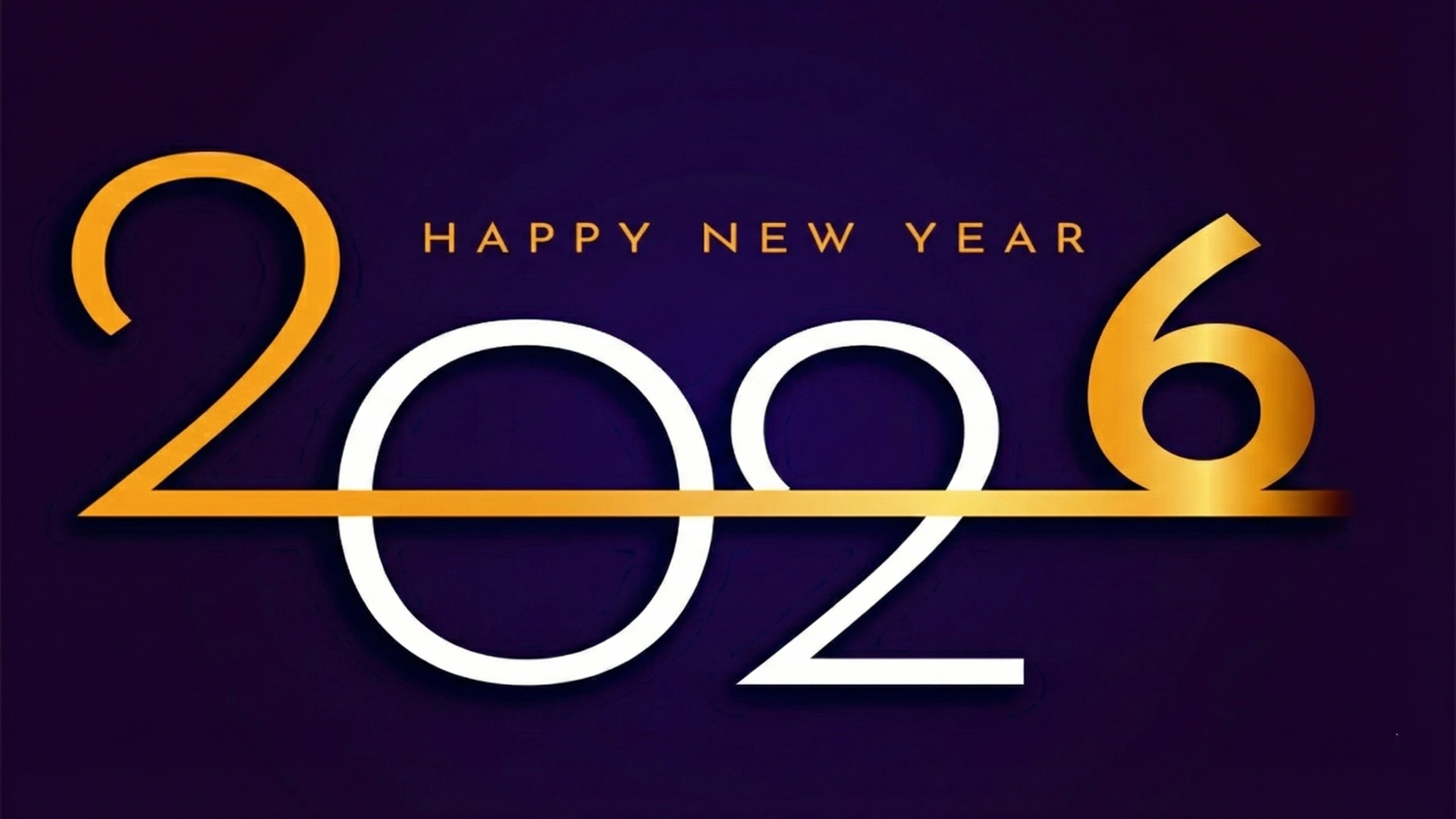 Free vector modern purple black and red, yellow Happy New Year 2026 background 4K UHD