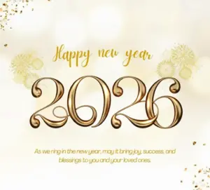 Golden happy new year 2026 wishes greeting images