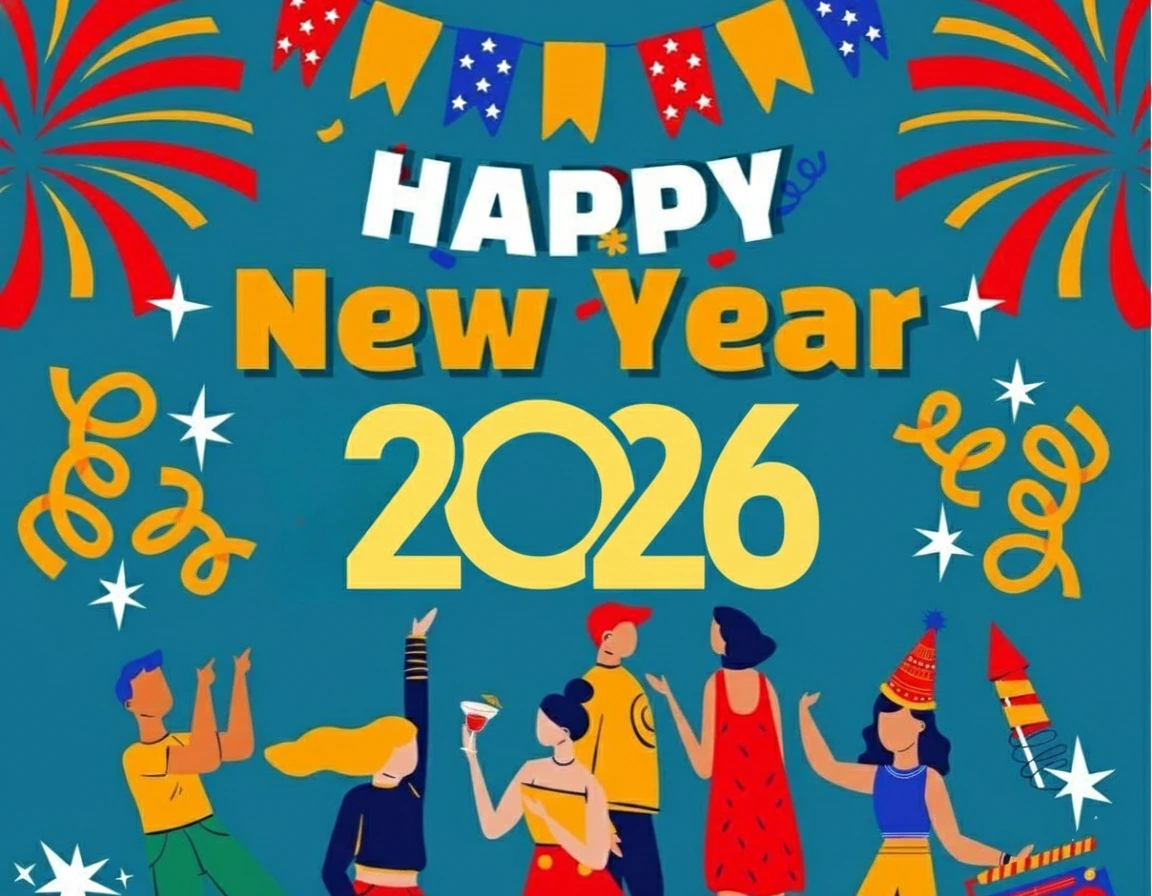 Green Playful Happy New Year 2026 Green Playful Happy New Year 2026