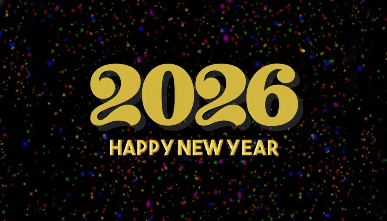 HD 2026 Gold Glitter Text Numbers happy new year wallpaper HD 2026 Gold Glitter Text Numbers happy new year wallpaper