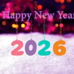 Happy new year 2026 image with snow background wallpaper
