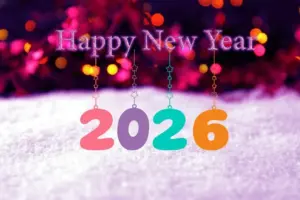 Happy new year 2026 image with snow background wallpaper