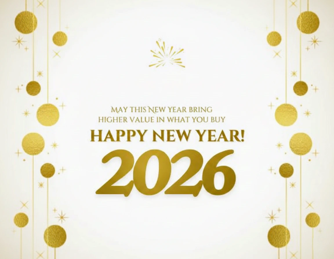 May this New Year bring higher value in what you buy. Happy New Year 2026